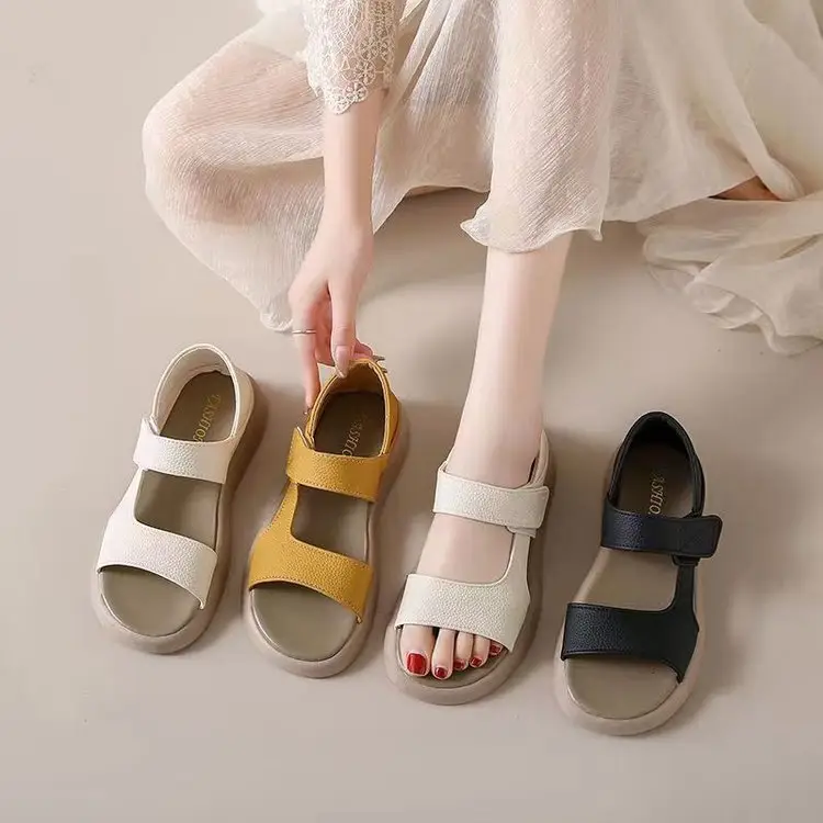 Women's White Flat Roman Sandals 2025 Summer — feature 2