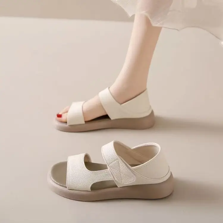 Women's White Flat Roman Sandals 2025 Summer — feature 4