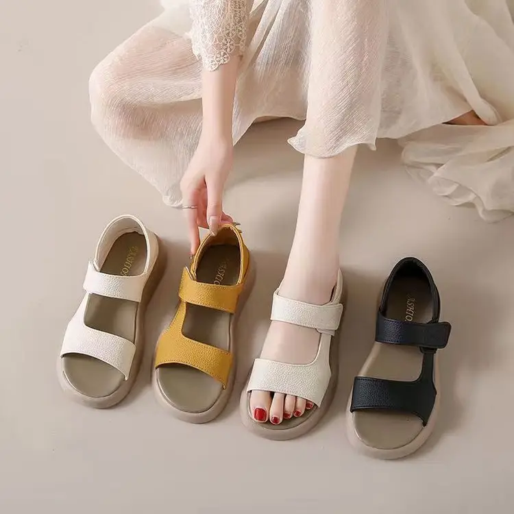 Women's White Flat Roman Sandals 2025 Summer — feature 7