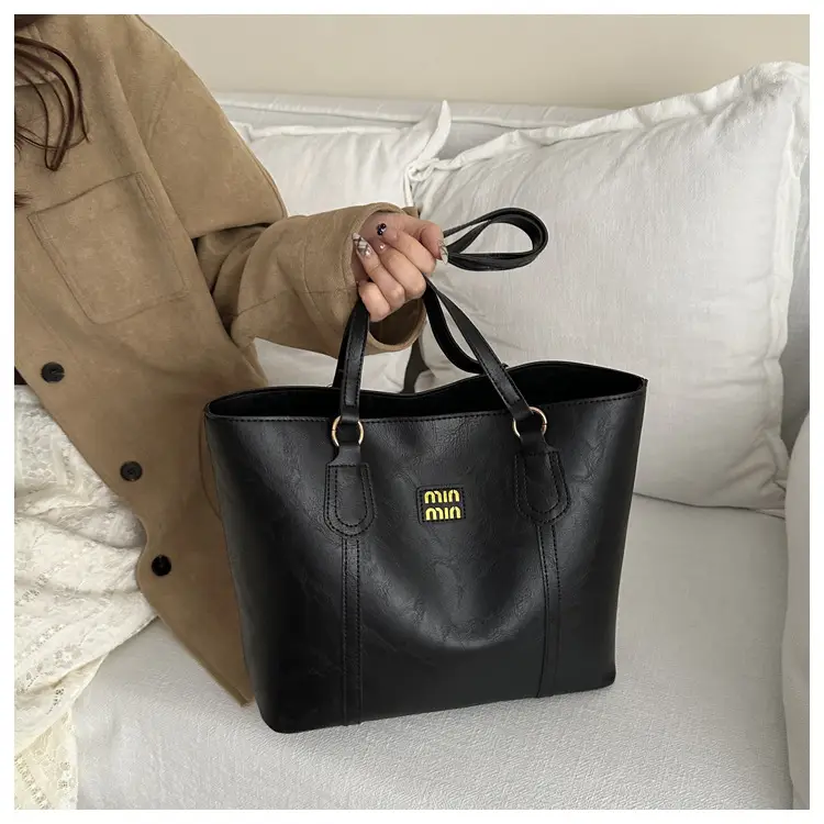 Women Vintage Brown Leather Tote Bag Large Capacity 2024 — feature 11
