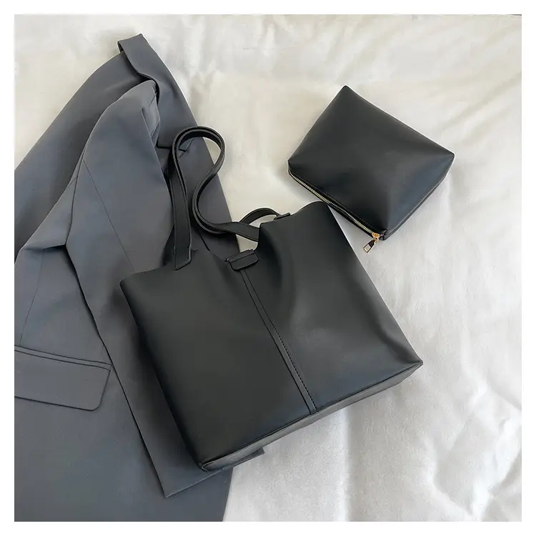 Black Leather Large Capacity Women's Tote Bag — feature 20