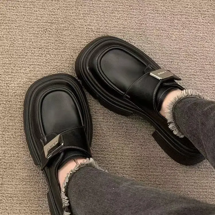 College Style Joker Small Leather Shoes Women's 2025 Spring New Work Loafers Mary Jane British Style Platform Shoes — feature 12
