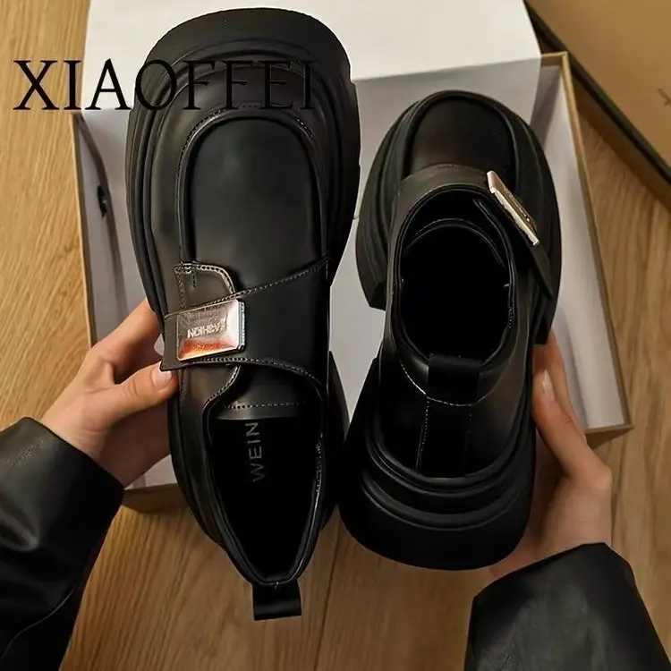 College Style Joker Small Leather Shoes Women's 2025 Spring New Work Loafers Mary Jane British Style Platform Shoes — feature 14
