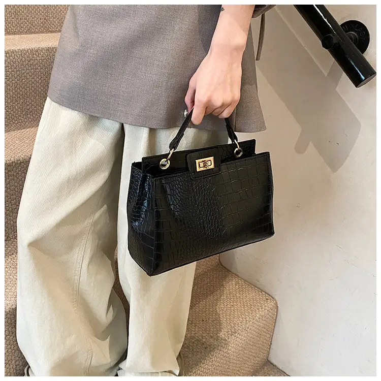 Red Croc Textured Shoulder Bag for Women — feature 16