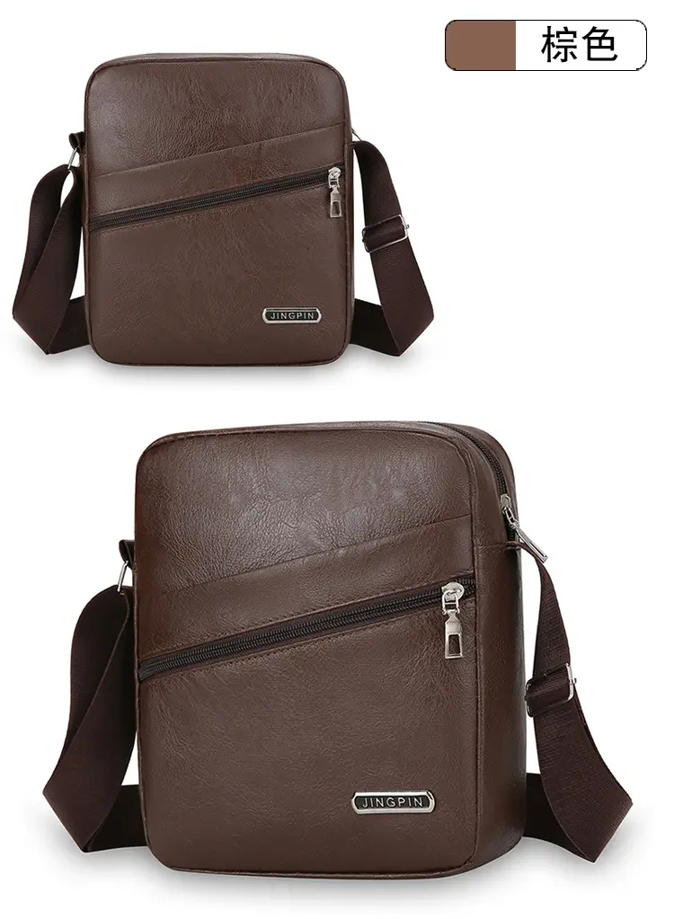 Men's Brown Crossbody Bag Large Capacity Single Shoulder — feature 22