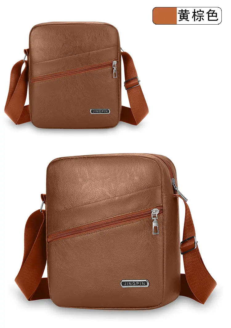 Men's Brown Crossbody Bag Large Capacity Single Shoulder — feature 23