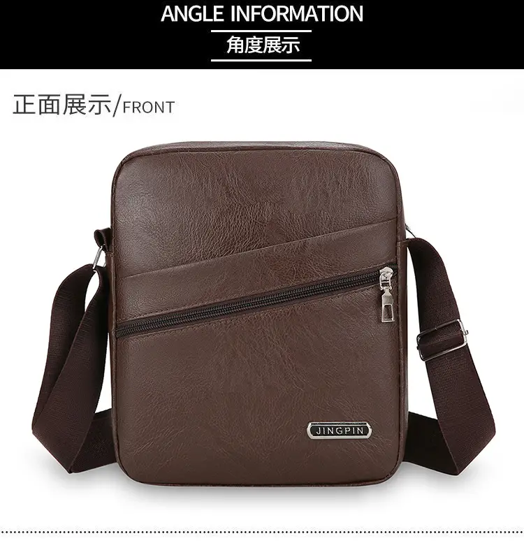 Men's Brown Crossbody Bag Large Capacity Single Shoulder — feature 24