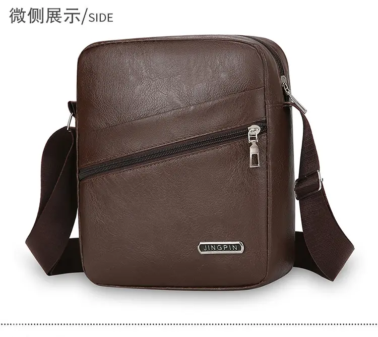 Men's Brown Crossbody Bag Large Capacity Single Shoulder — feature 25