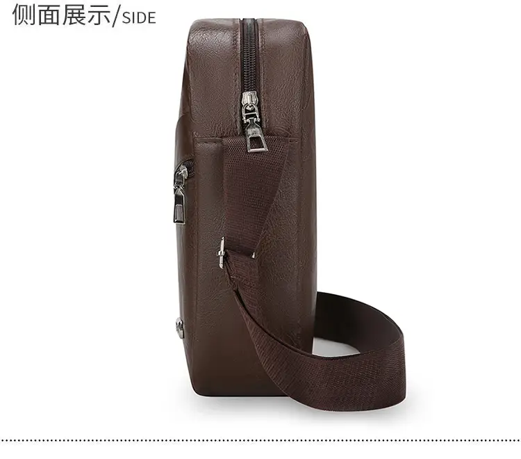 Men's Brown Crossbody Bag Large Capacity Single Shoulder — feature 26