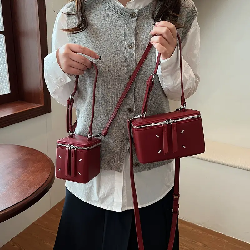 Women's Match Square Box Bags Red 2025 - Image 3