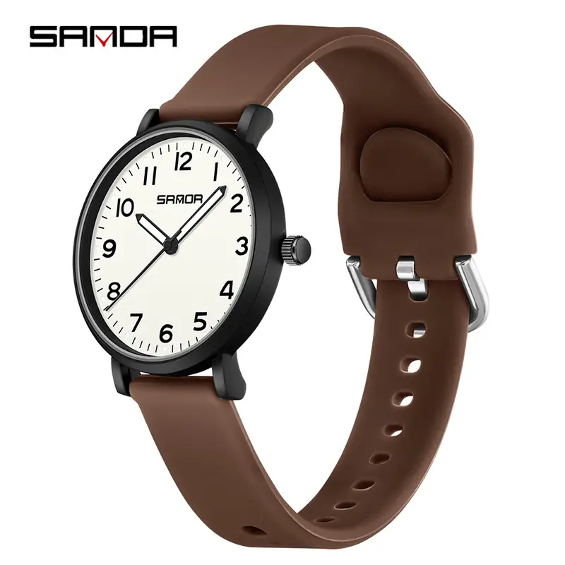 Sanda Green Silicone Student Watch with Luminous Dial - Image 8