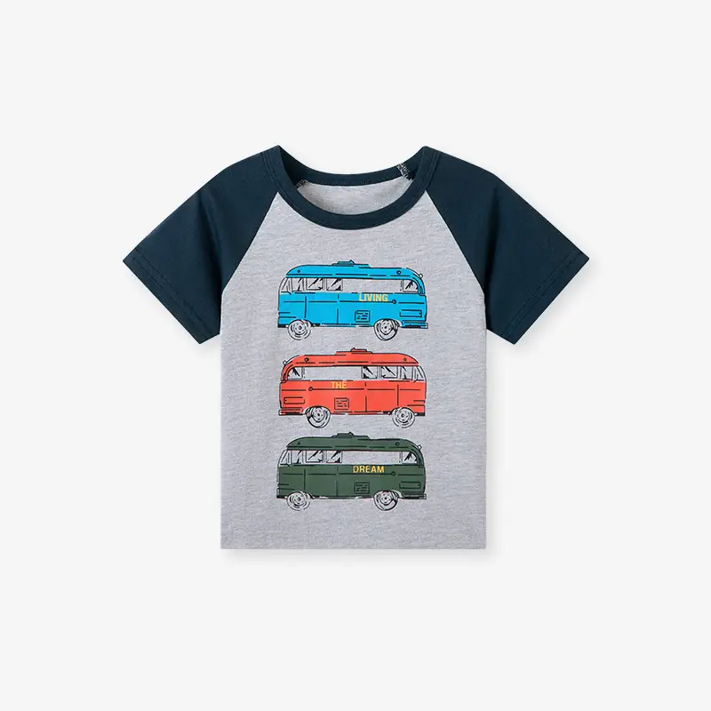 Little Mavens Cartoon T-Shirt for Boys Yellow White Summer - Image 2