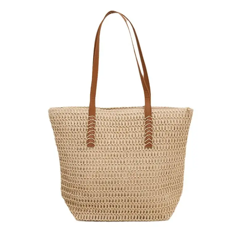 Women Straw Woven Shoulder Bag Large Capacity Summer - Image 7