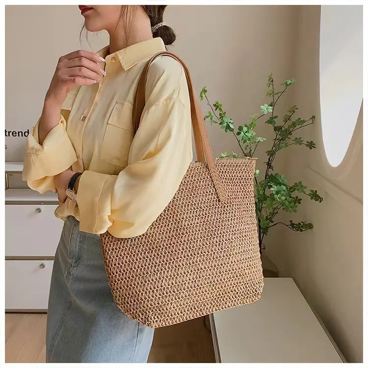 Women Straw Woven Shoulder Bag Large Capacity Summer — feature 14