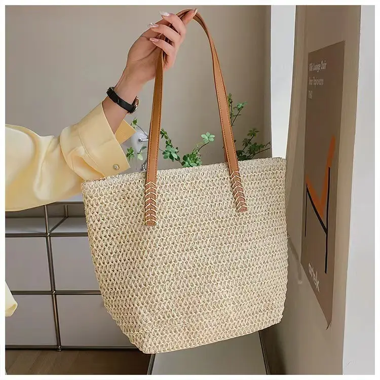 Women Straw Woven Shoulder Bag Large Capacity Summer — feature 15