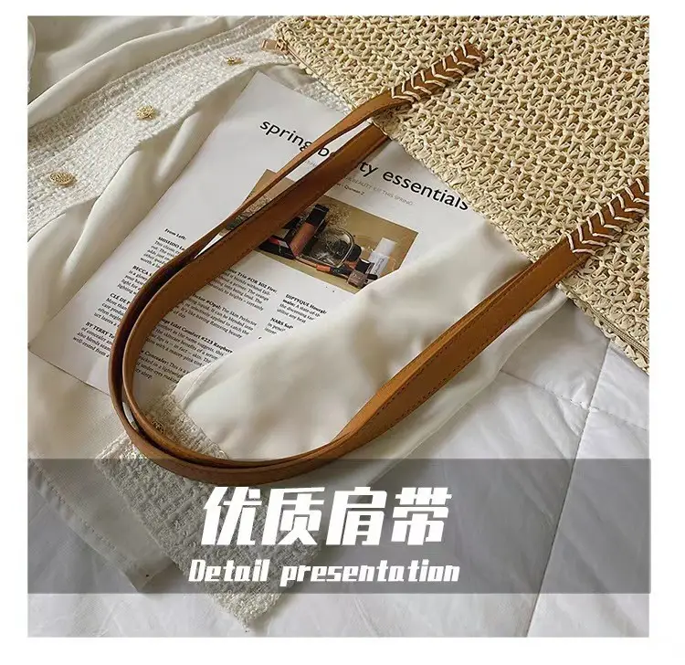 Women Straw Woven Shoulder Bag Large Capacity Summer — feature 9