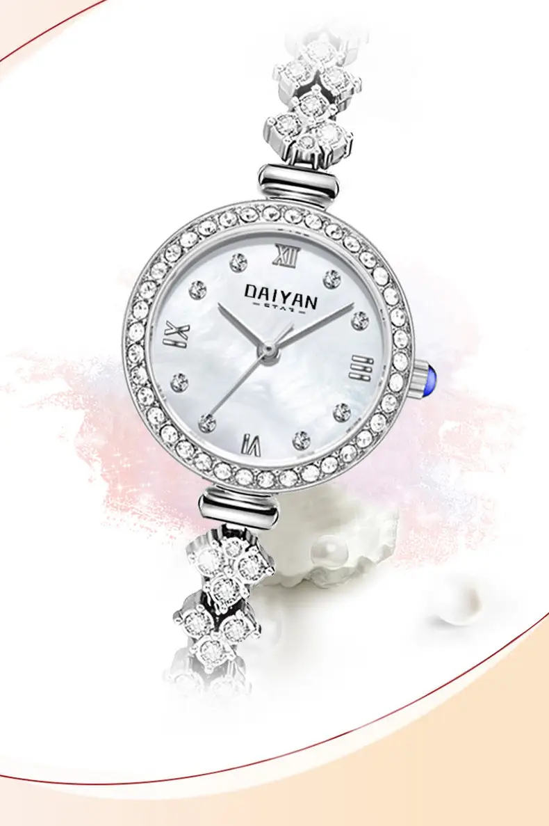 Daiyan Alluring Series Mermaid Women's Watch Waterproof Diamond-Studded Quartz Wristwatch — feature 6