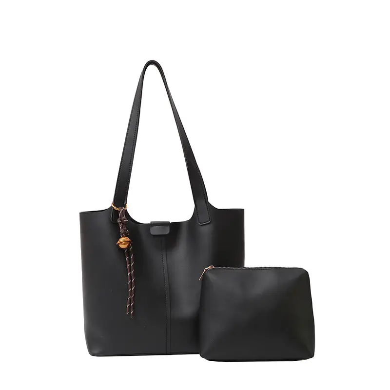 2024 Women's Large Capacity Brown Tote Bag with Crossbody Strap - Image 9