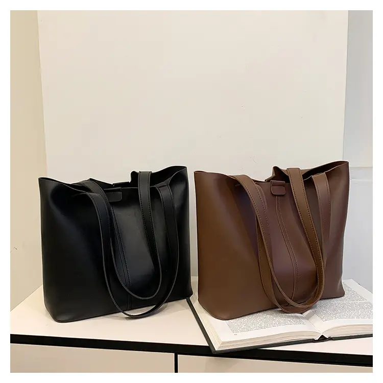 2024 Women's Large Capacity Brown Tote Bag with Crossbody Strap — feature 13