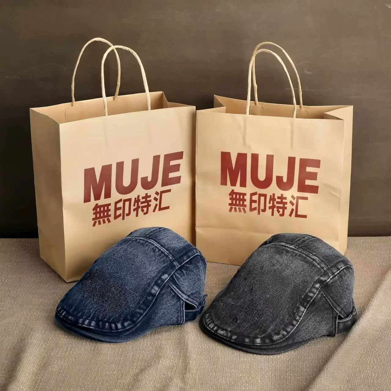 Women Denim Forward Hats Spring Summer Anti-Wear Beret Big Head Hat Men Painter Hat - Image 5