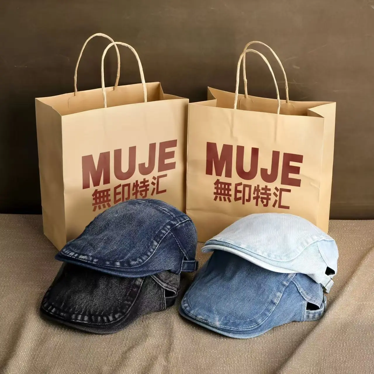 Women Denim Forward Hats Spring Summer Anti-Wear Beret Big Head Hat Men Painter Hat - Image 6