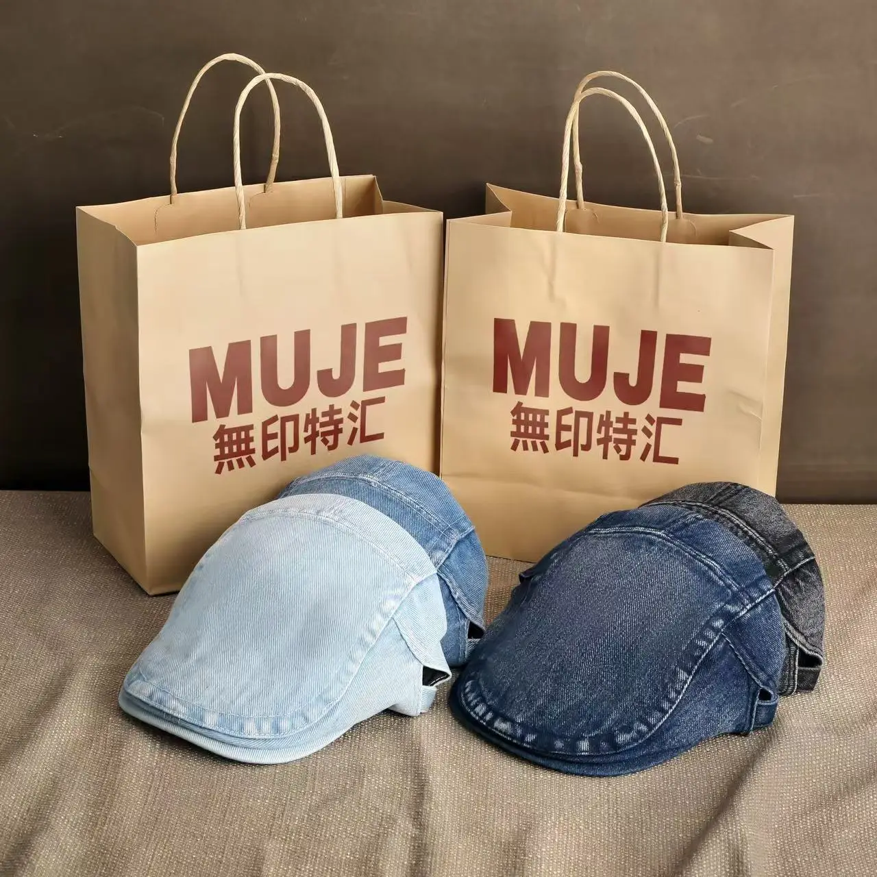 Women Denim Forward Hats Spring Summer Anti-Wear Beret Big Head Hat Men Painter Hat - Image 8