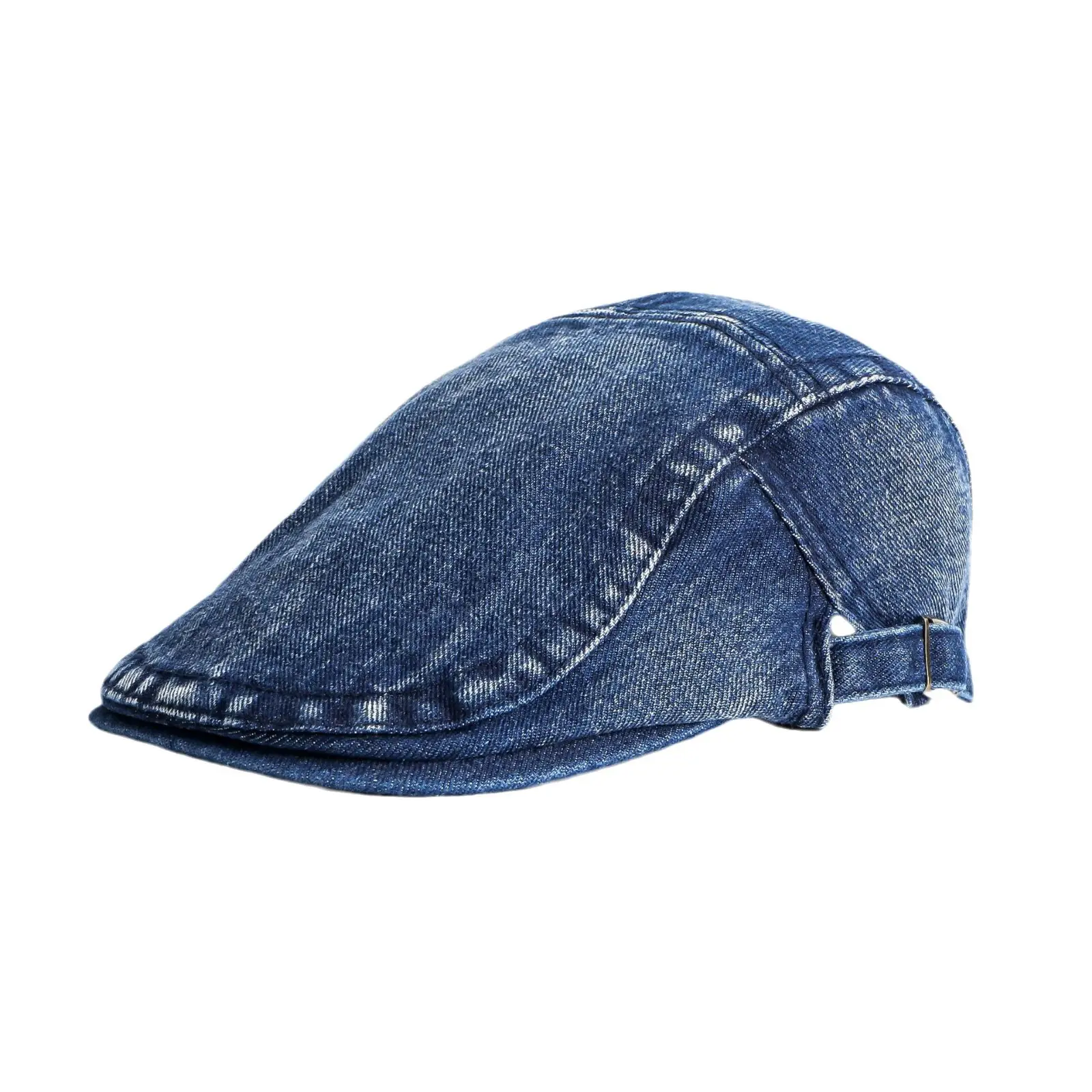 Women Denim Forward Hats Spring Summer Anti-Wear Beret Big Head Hat Men Painter Hat - Image 9
