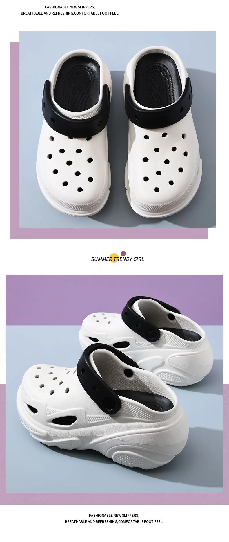 Summer Eva Thick-Soled Clogs for Women, Increased Breathable Toe-Toe Slippers, Non-Stinky Feet, Wear-Resistant Sandals and Slippers — feature 10