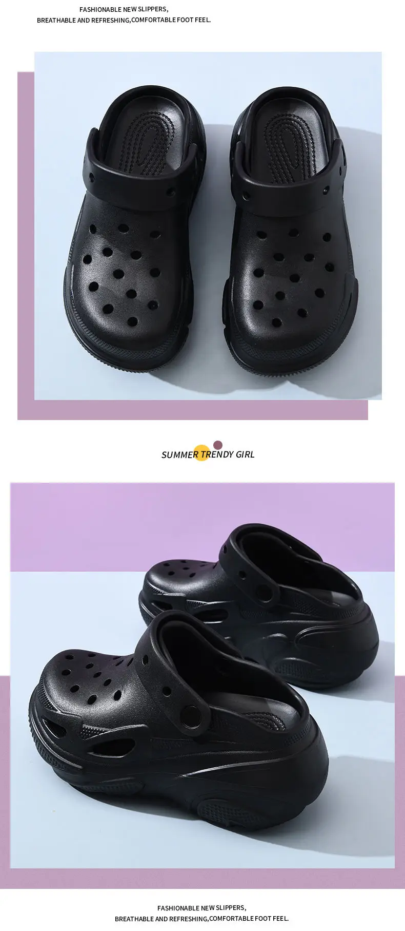Summer Eva Thick-Soled Clogs for Women, Increased Breathable Toe-Toe Slippers, Non-Stinky Feet, Wear-Resistant Sandals and Slippers — feature 13
