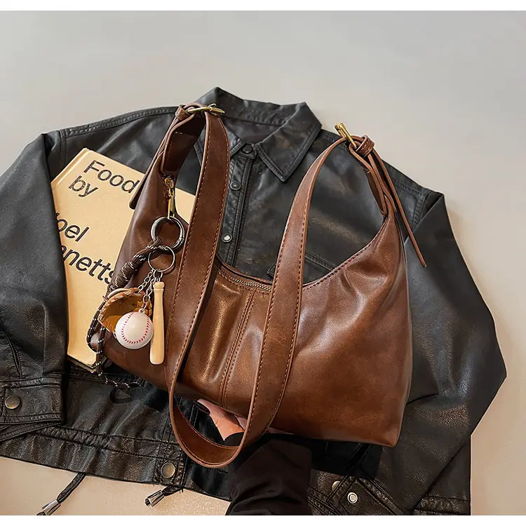 Women's Retro Brown Leather Shoulder Bag 2024 — feature 35