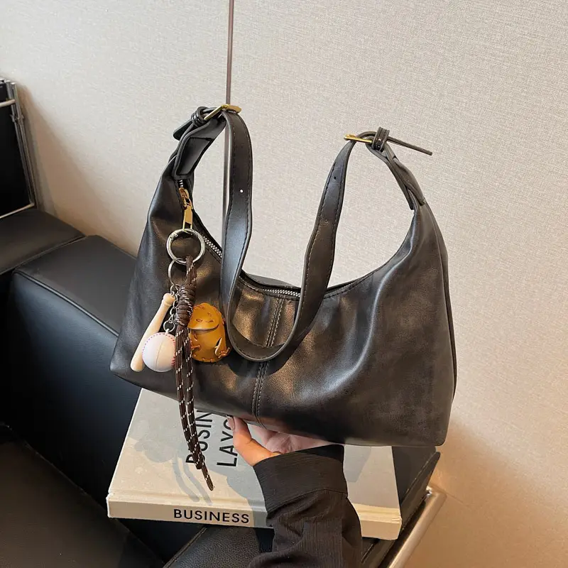 Women's Retro Brown Leather Shoulder Bag 2024 - Image 3