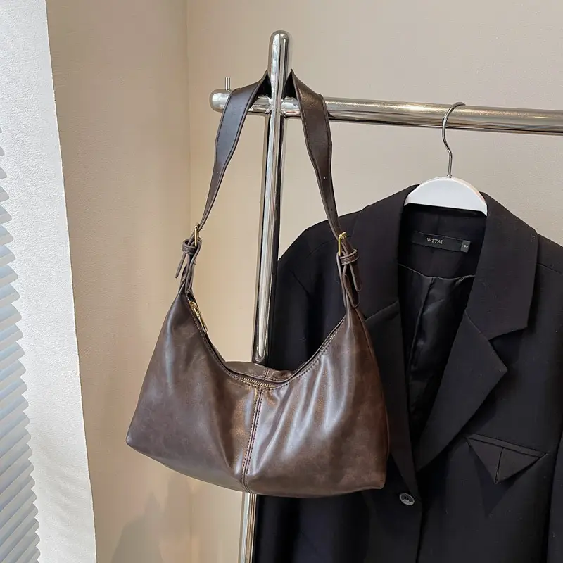 Women's Retro Brown Leather Shoulder Bag 2024 - Image 5