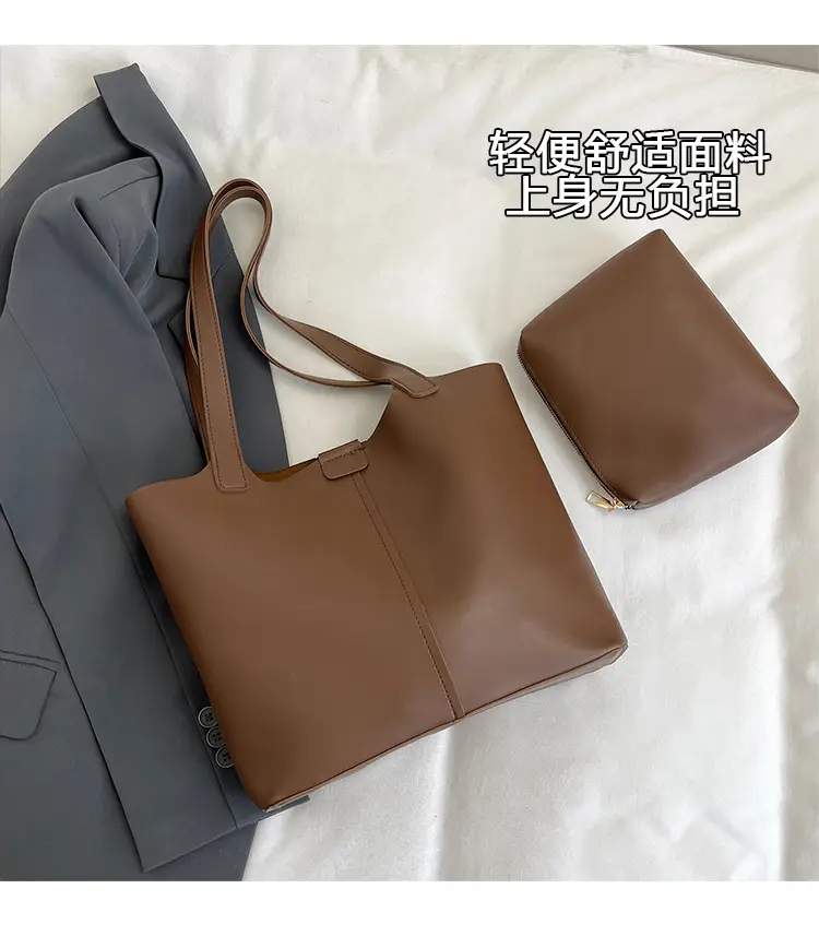 Black Leather Tote Bag with Pendant for Women — feature 7