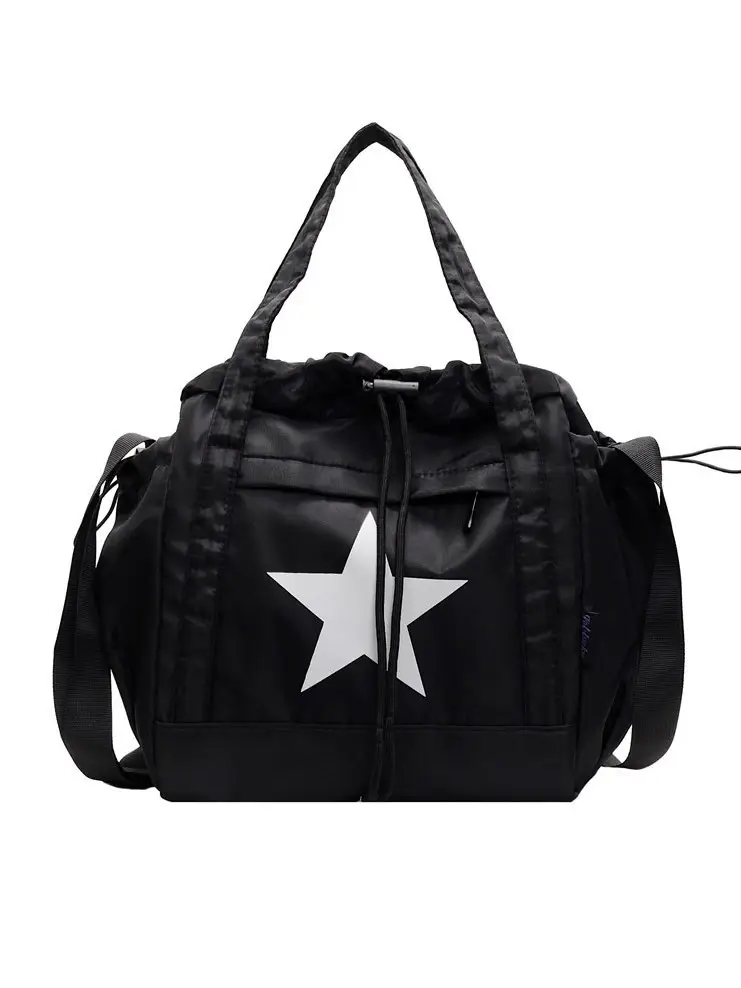Women's Black Star Logo Shoulder Crossbody Tote Bag - Image 8