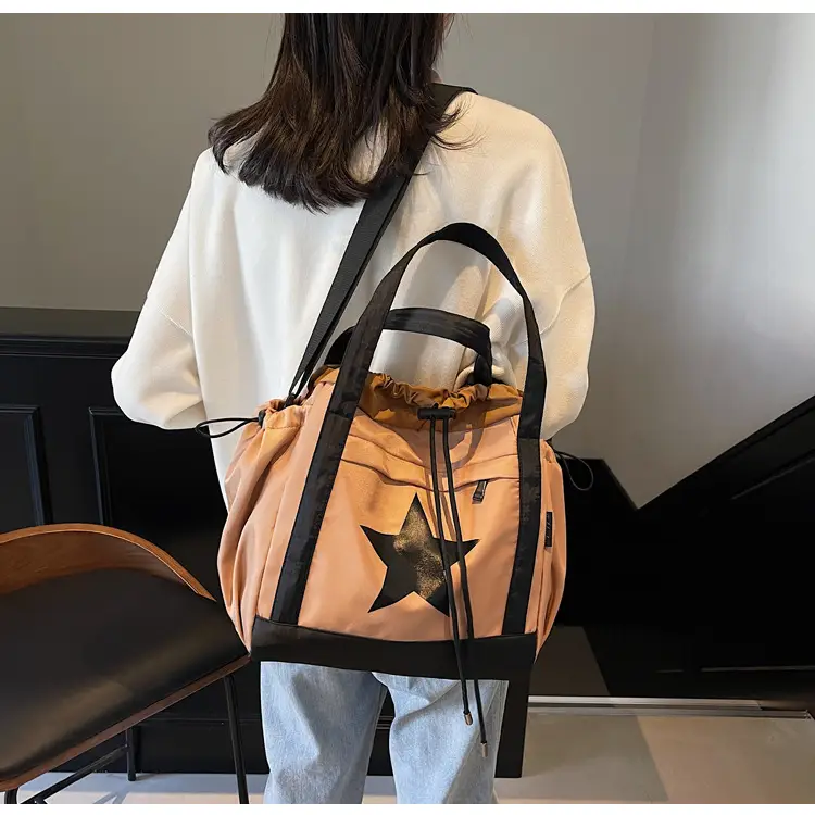 Women's Black Star Logo Shoulder Crossbody Tote Bag — feature 14