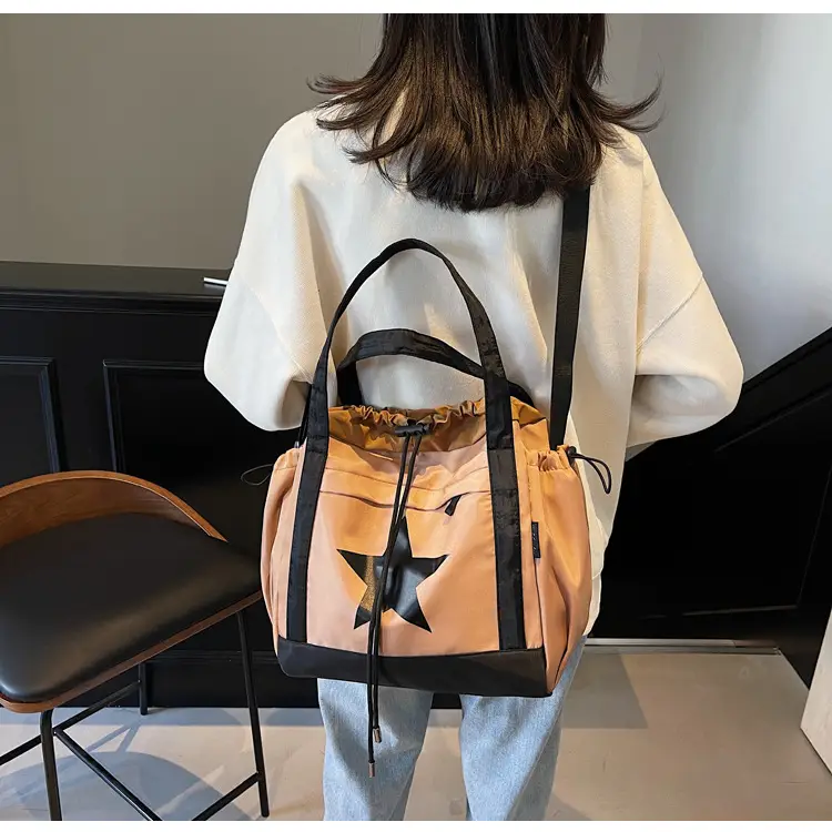 Women's Black Star Logo Shoulder Crossbody Tote Bag — feature 15