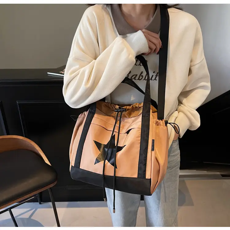 Women's Black Star Logo Shoulder Crossbody Tote Bag — feature 16