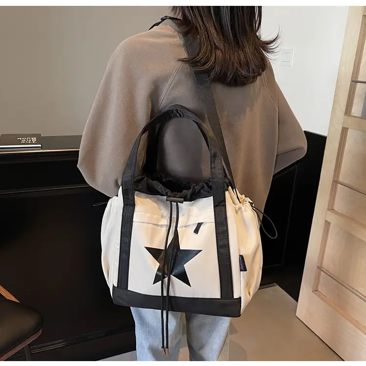 Women's Black Star Logo Shoulder Crossbody Tote Bag — feature 18
