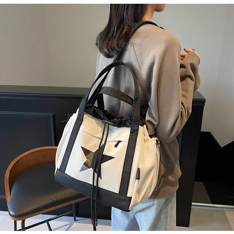 Women's Black Star Logo Shoulder Crossbody Tote Bag — feature 19