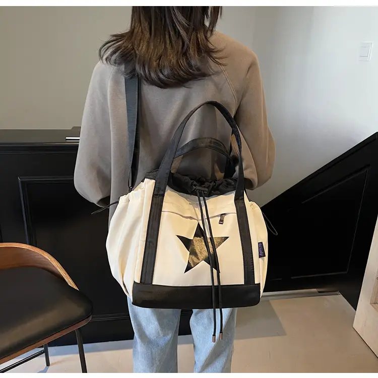 Women's Black Star Logo Shoulder Crossbody Tote Bag — feature 20