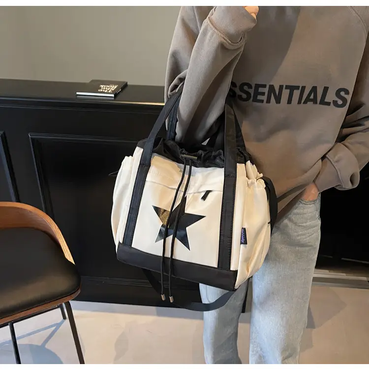 Women's Black Star Logo Shoulder Crossbody Tote Bag — feature 21