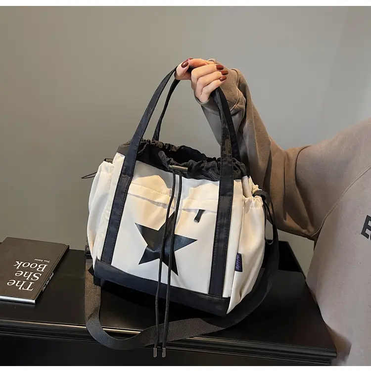 Women's Black Star Logo Shoulder Crossbody Tote Bag — feature 25