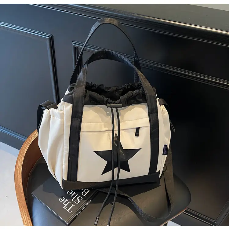 Women's Black Star Logo Shoulder Crossbody Tote Bag — feature 26