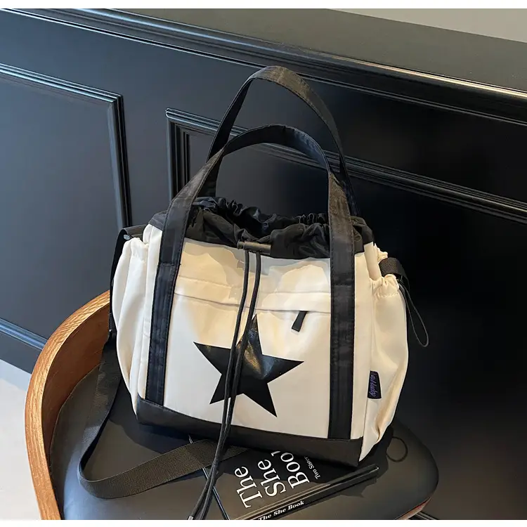 Women's Black Star Logo Shoulder Crossbody Tote Bag — feature 27
