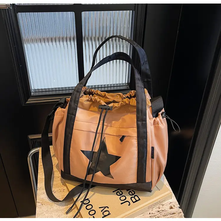 Women's Black Star Logo Shoulder Crossbody Tote Bag — feature 28