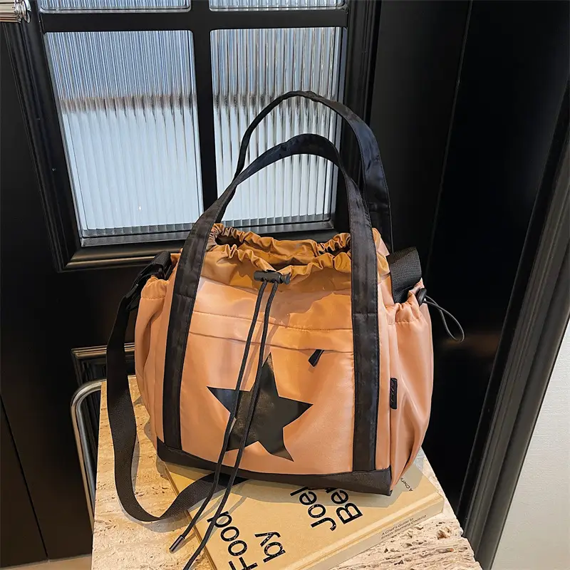 Women's Black Star Logo Shoulder Crossbody Tote Bag - Image 2