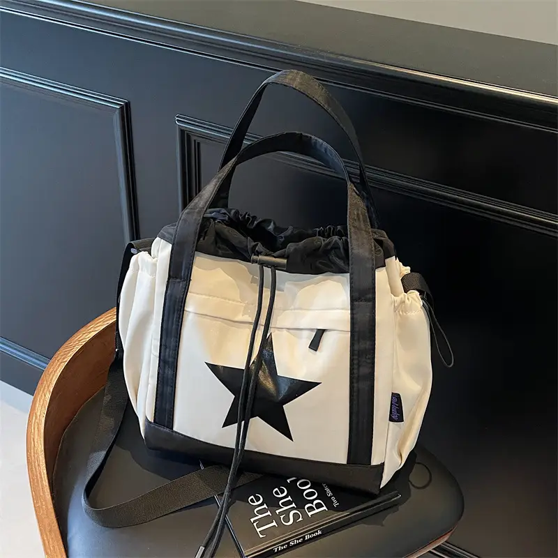 Women's Black Star Logo Shoulder Crossbody Tote Bag - Image 3