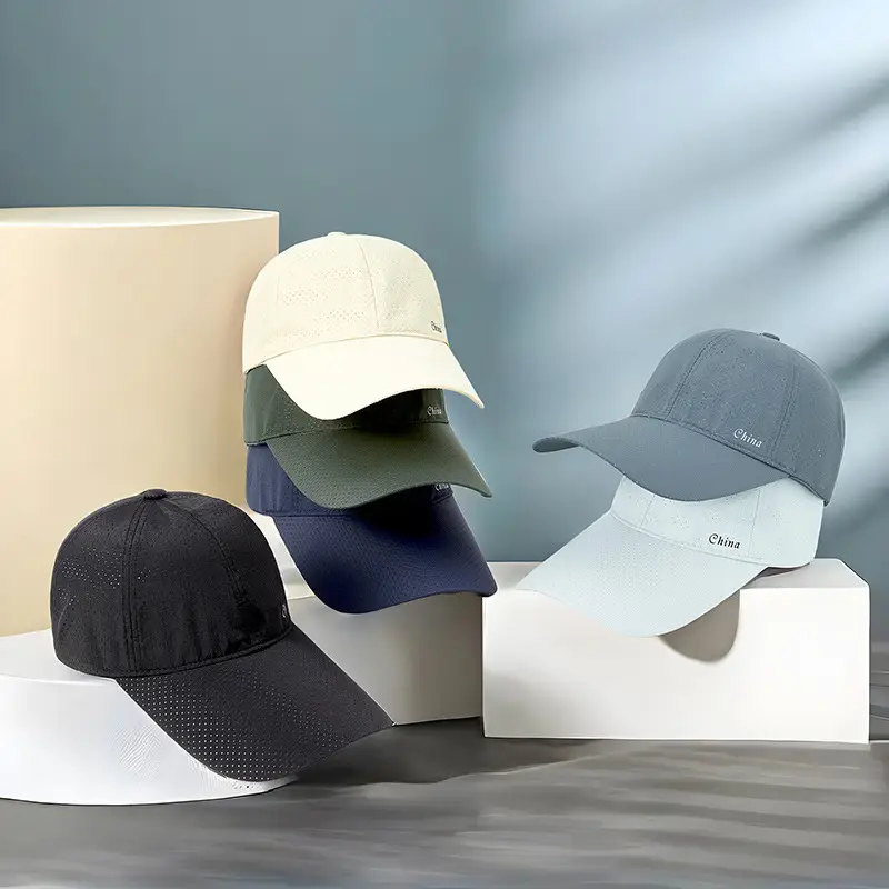 Women Green Cotton Baseball Cap with Brim 11cm