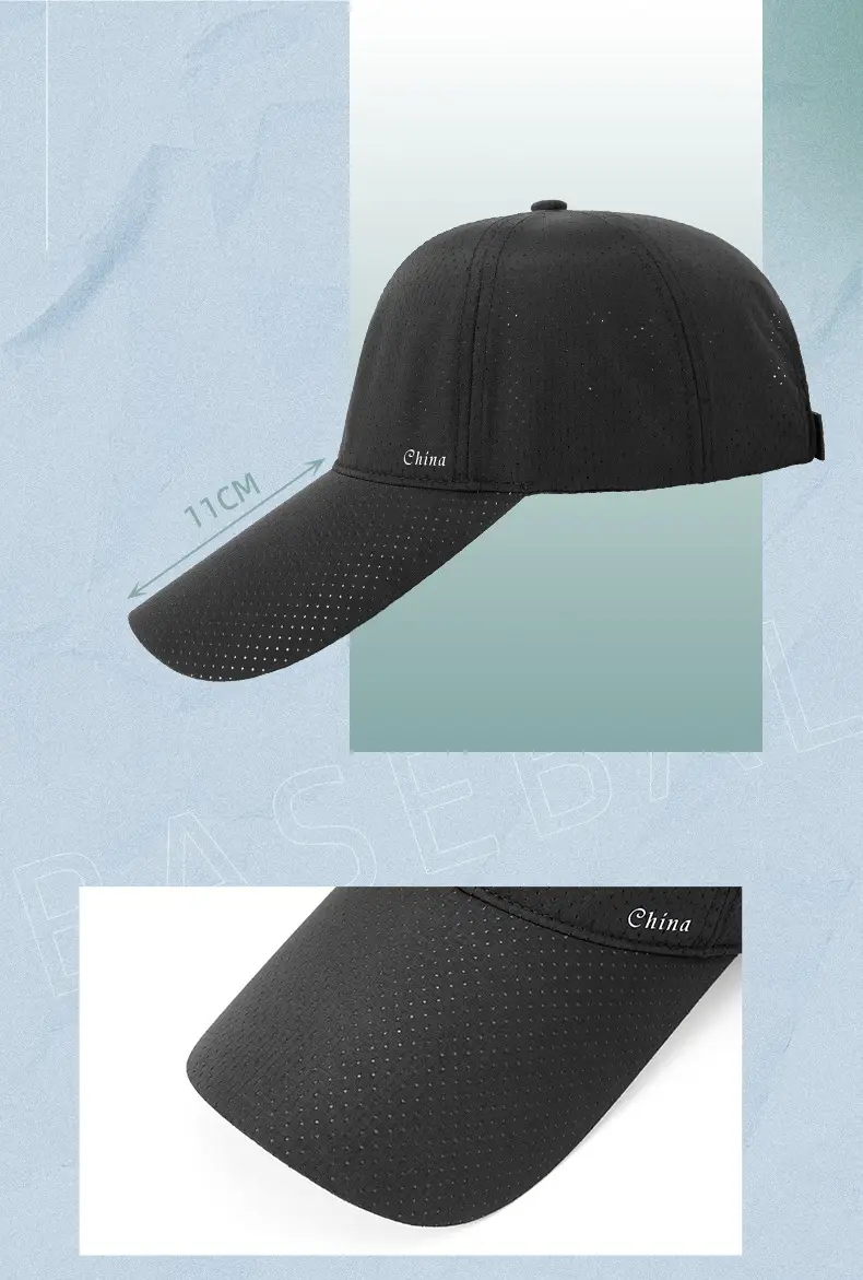 Women Green Cotton Baseball Cap with Brim 11cm — feature 14