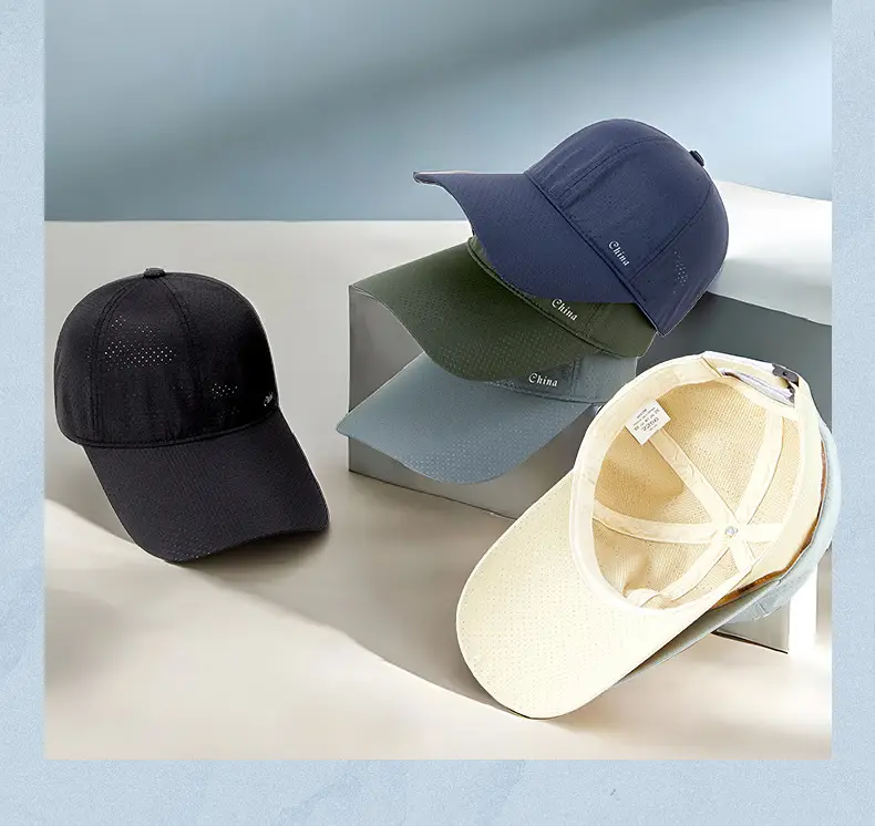 Women Green Cotton Baseball Cap with Brim 11cm — feature 18